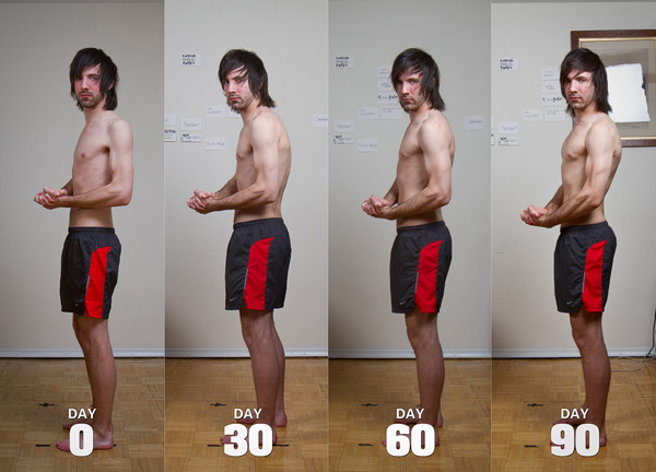 Jared Polowick skinny to muscular progress photos (ectomorph bulking before and after)