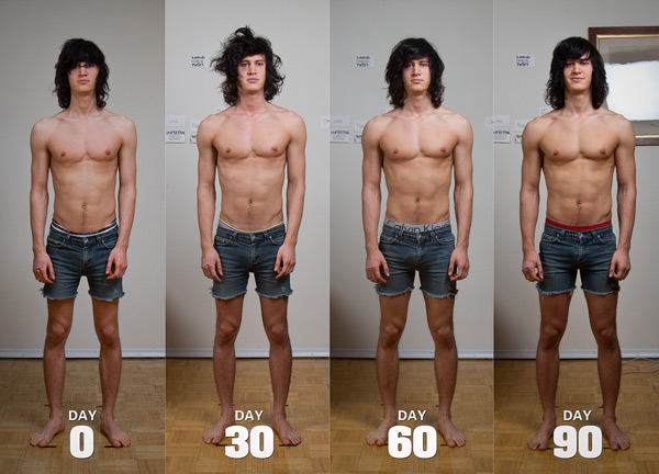 Shane Duquette skinny to muscular progress photos (ectomorph bulking transformation)