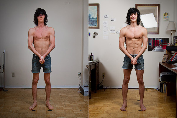 Shane Duquette skinny to muscular ectomorph bulking progress photos