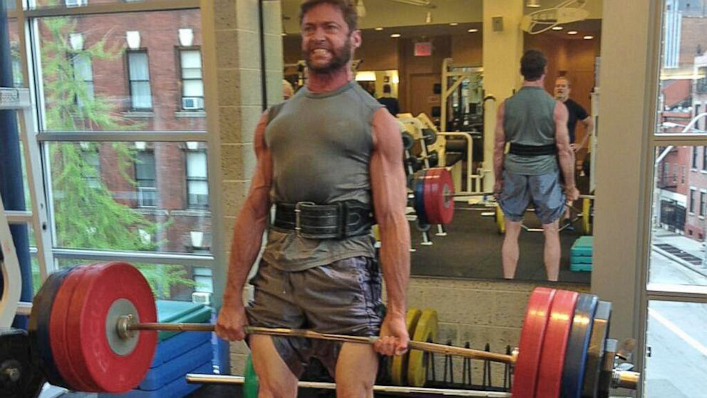 Hugh Jackman Deadlifting to Build Muscle