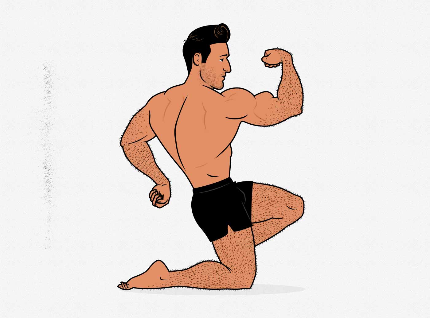 Illustration of a bodybuilder flexing his muscles.