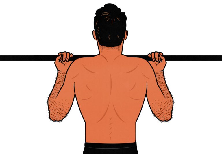 Illustration of a guy doing a chin-up