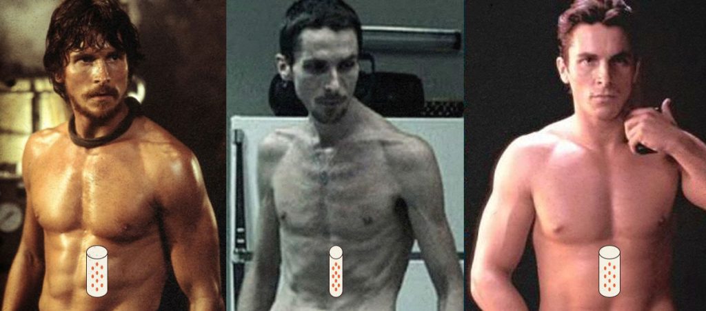 Christian Bale's body transformations.