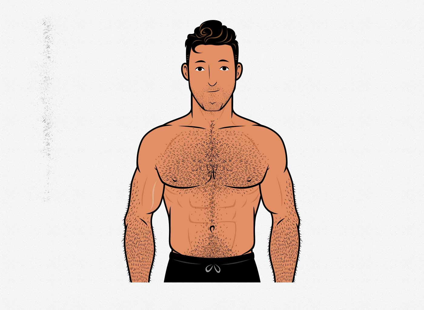 Illustration of a man with the ideal shoulder circumference measurements.