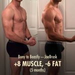 JoeBrusk 25-pound ectomorph transformation (before / after bulking progress)
