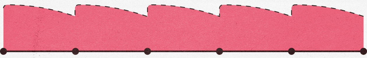 Graph showing a steady rate of muscle growth.