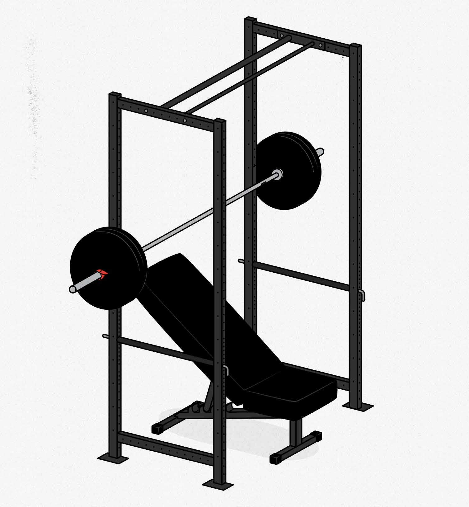 Diagram of a simple barbell home gym that's perfect for beginners.