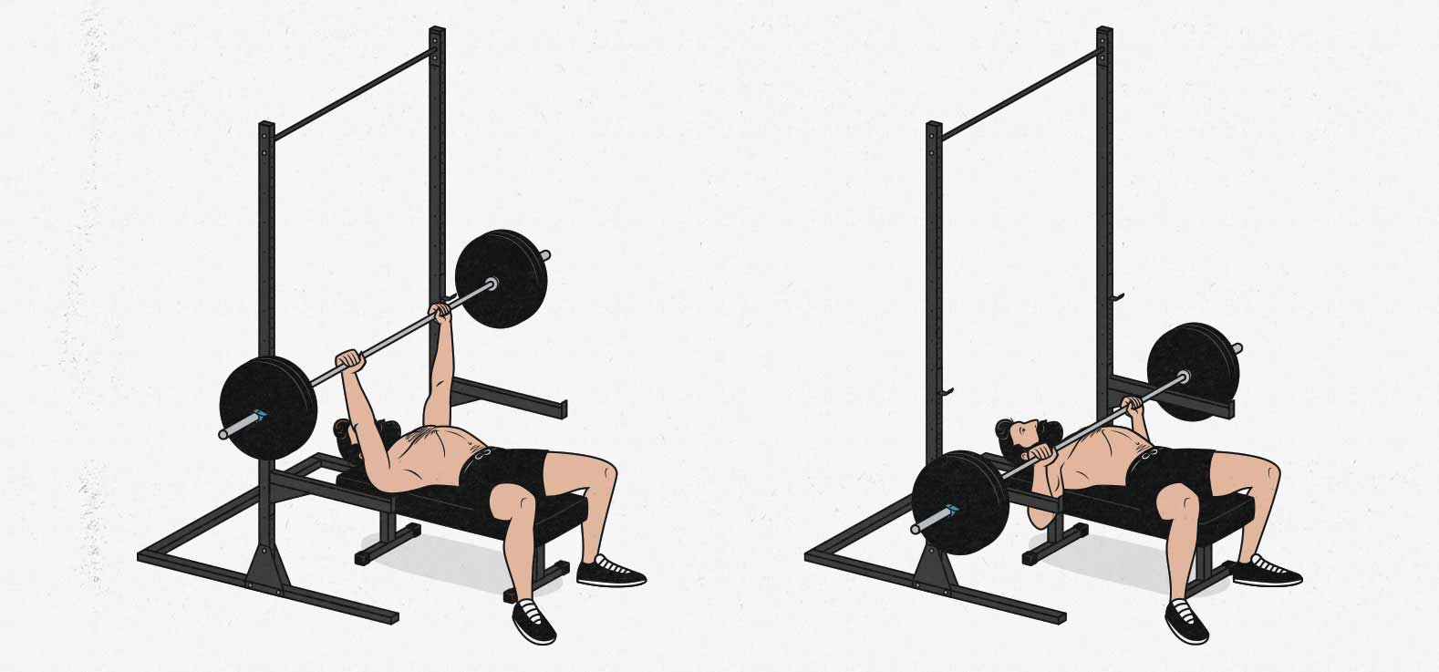 How to bench press safely in a barbell home gym without a spotter using a squat stand or power cage