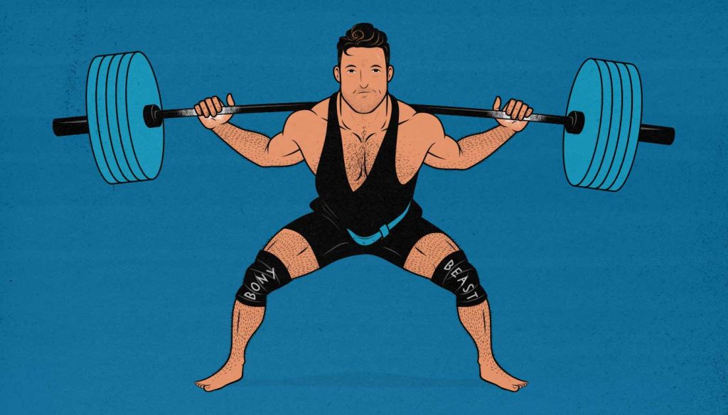 Illustration of a powerlifter doing strength training.