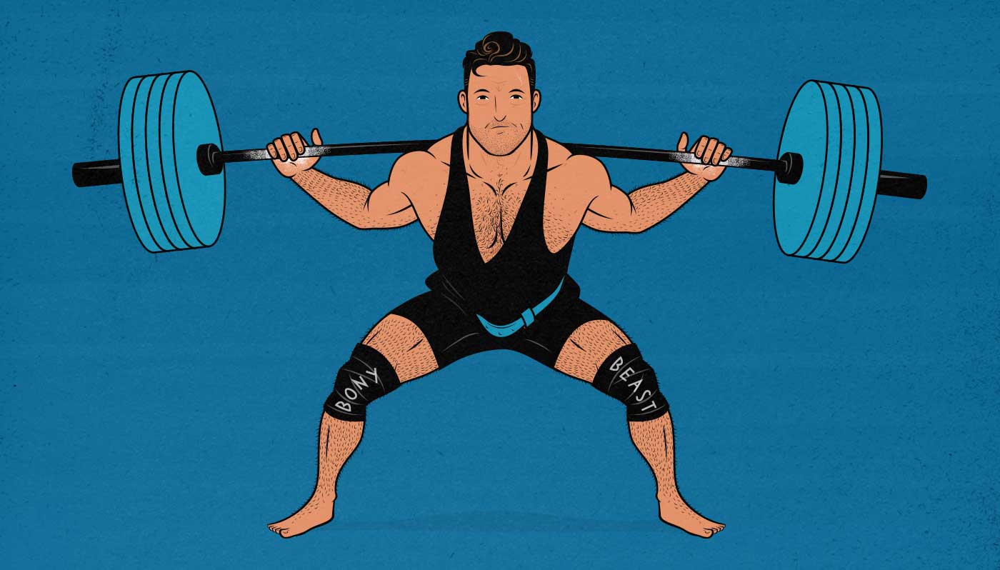 Illustration of a powerlifter doing strength training.