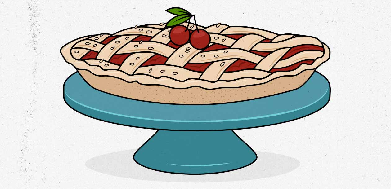 Illustration of a cherry pie