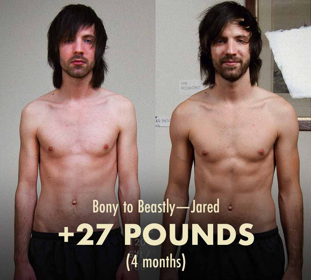 Image showing the results of a guy before and after taking creatine.