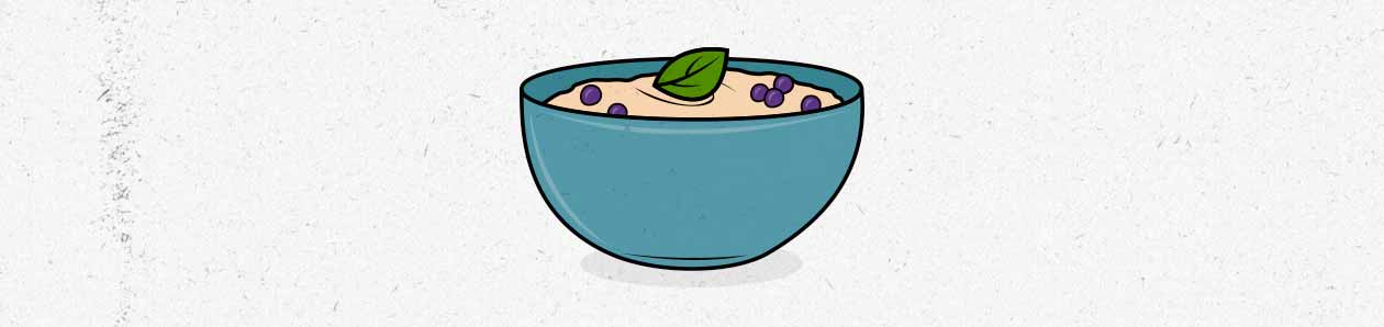 Illustration of a bowl of oatmeal.