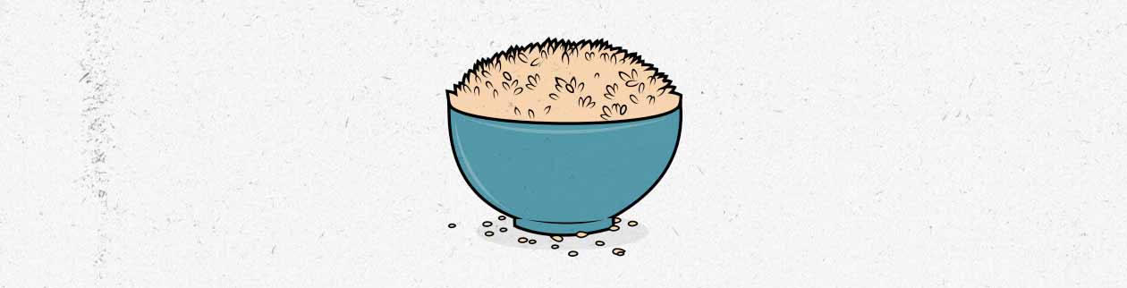 Illustration of a bowl of white rice.