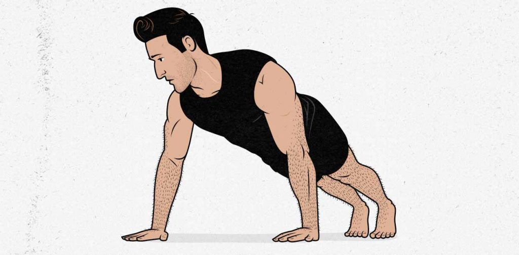 Illustration of a man doing a push-up