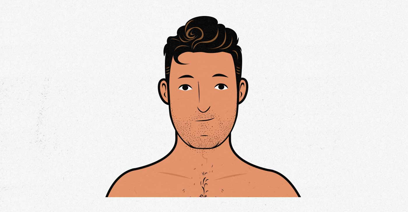 Illustration of the average male neck size.