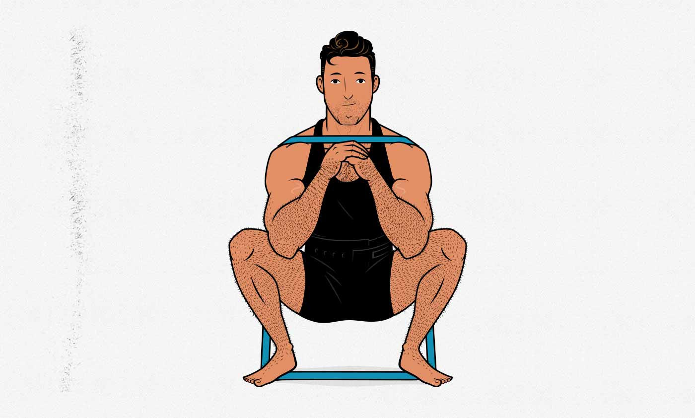 Banded bodyweight online squats