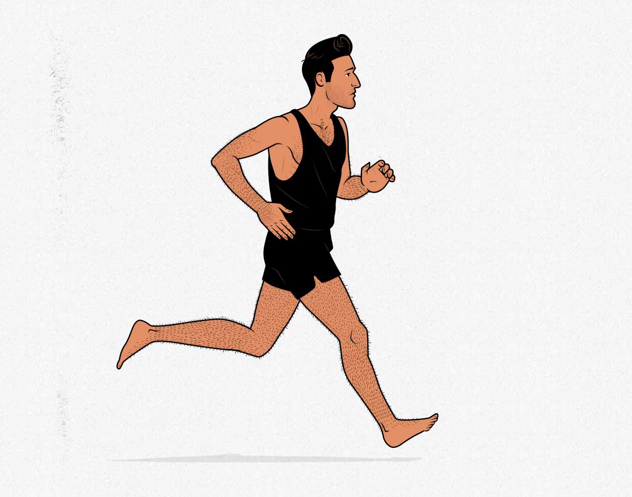 Illustration of a skinny guy doing cardio.