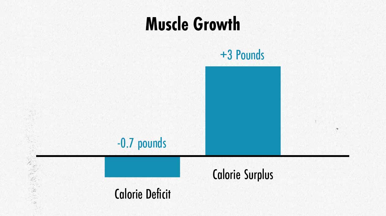 Graph showing differences in muscle growth when eating a high-carb versus ketogenic diet.