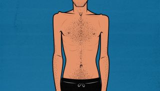 Illustration showing a skinny man.