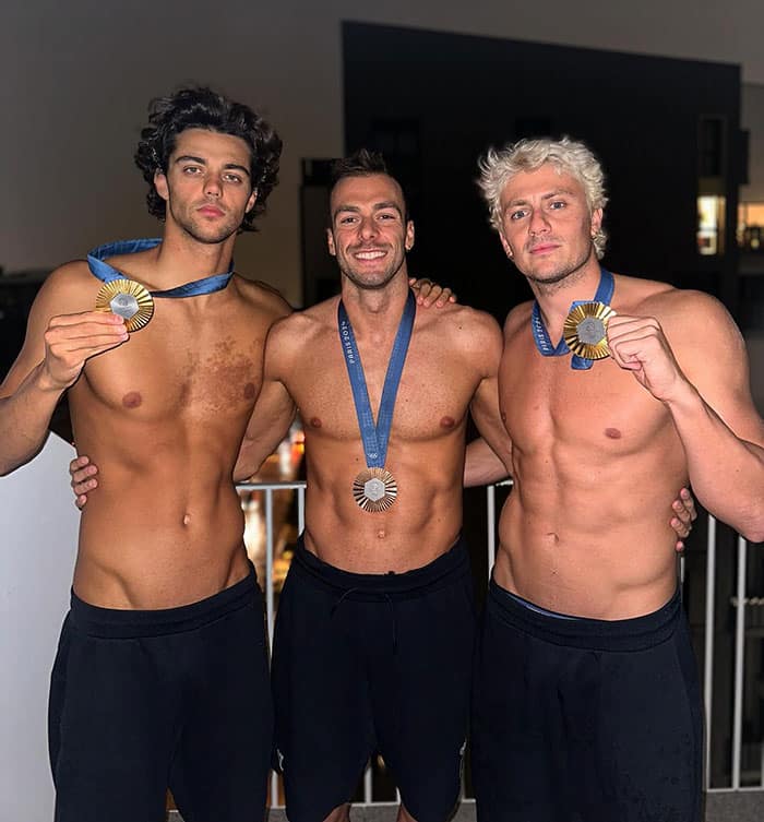 Muscular ectomorphs from the Italian Olympic swimming team.