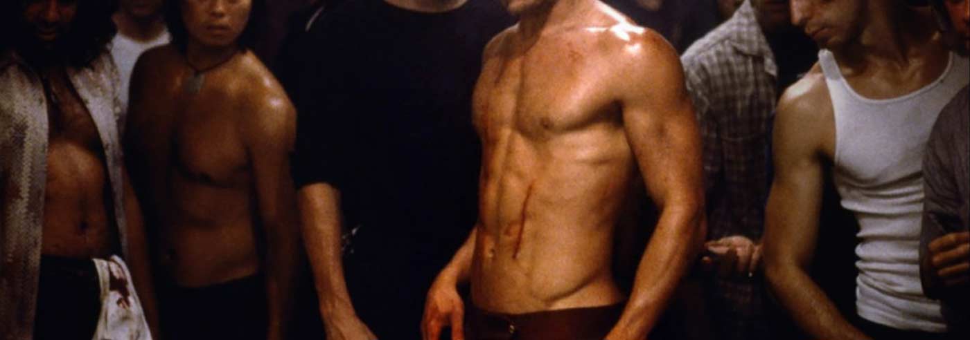 Photo showing Brad Pitt's physique in Fight Club.