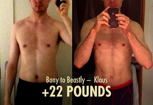 Before and after photos showing a skinny fat transformation.