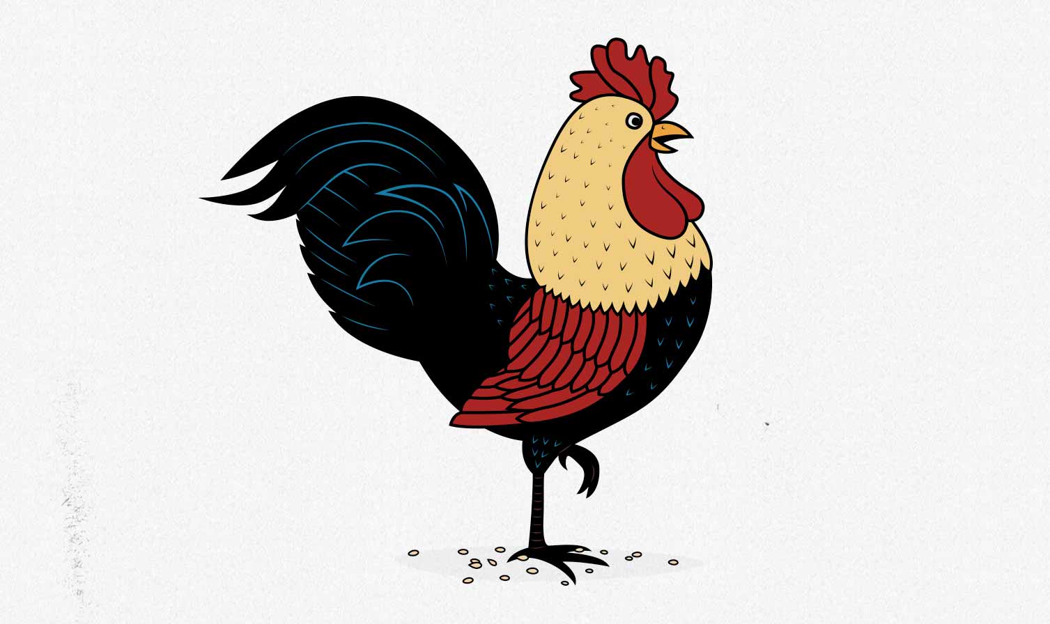 Illustration of a chicken, a great source of protein while bulking.