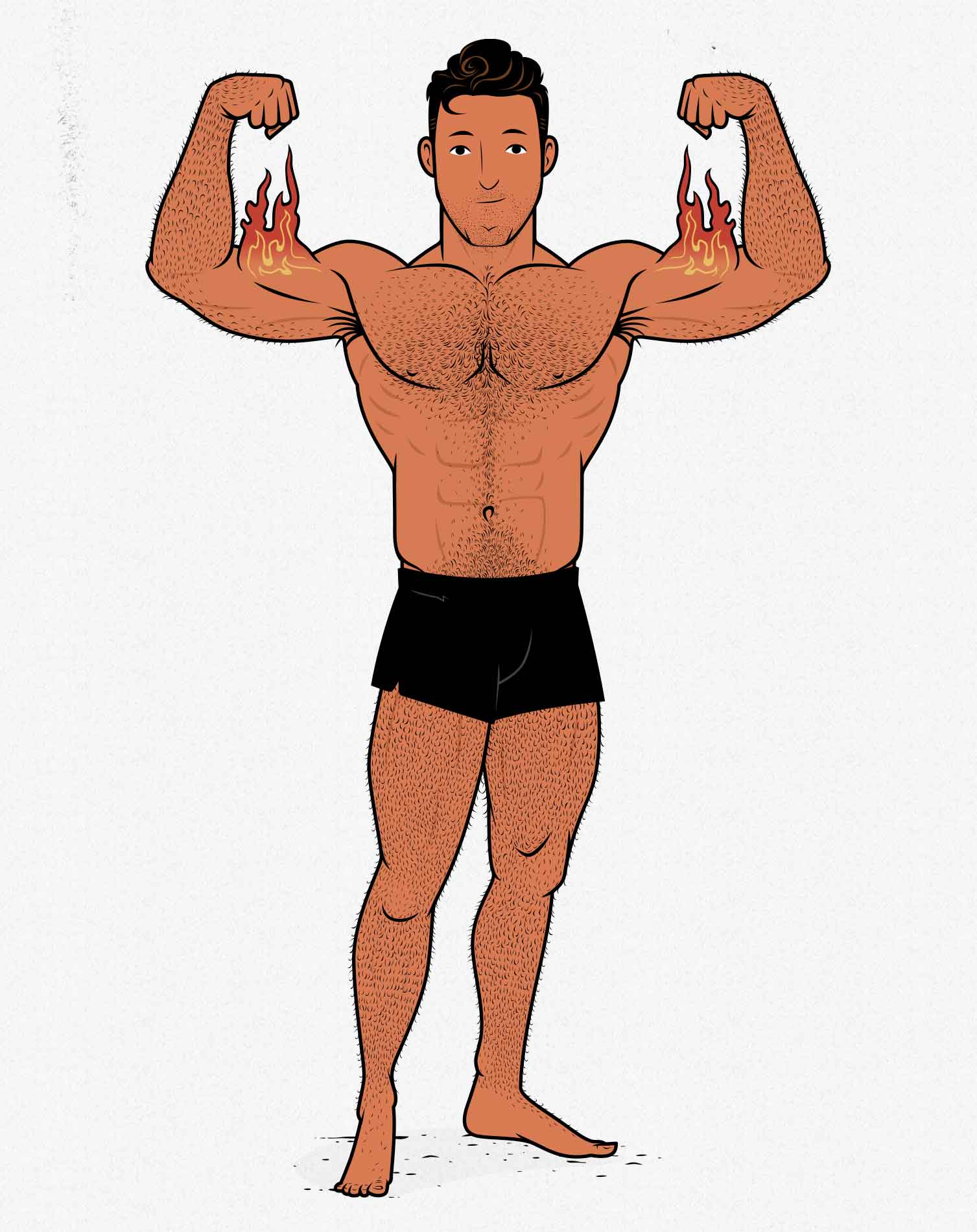 Illustration showing a bodybuilder flexing his arms.