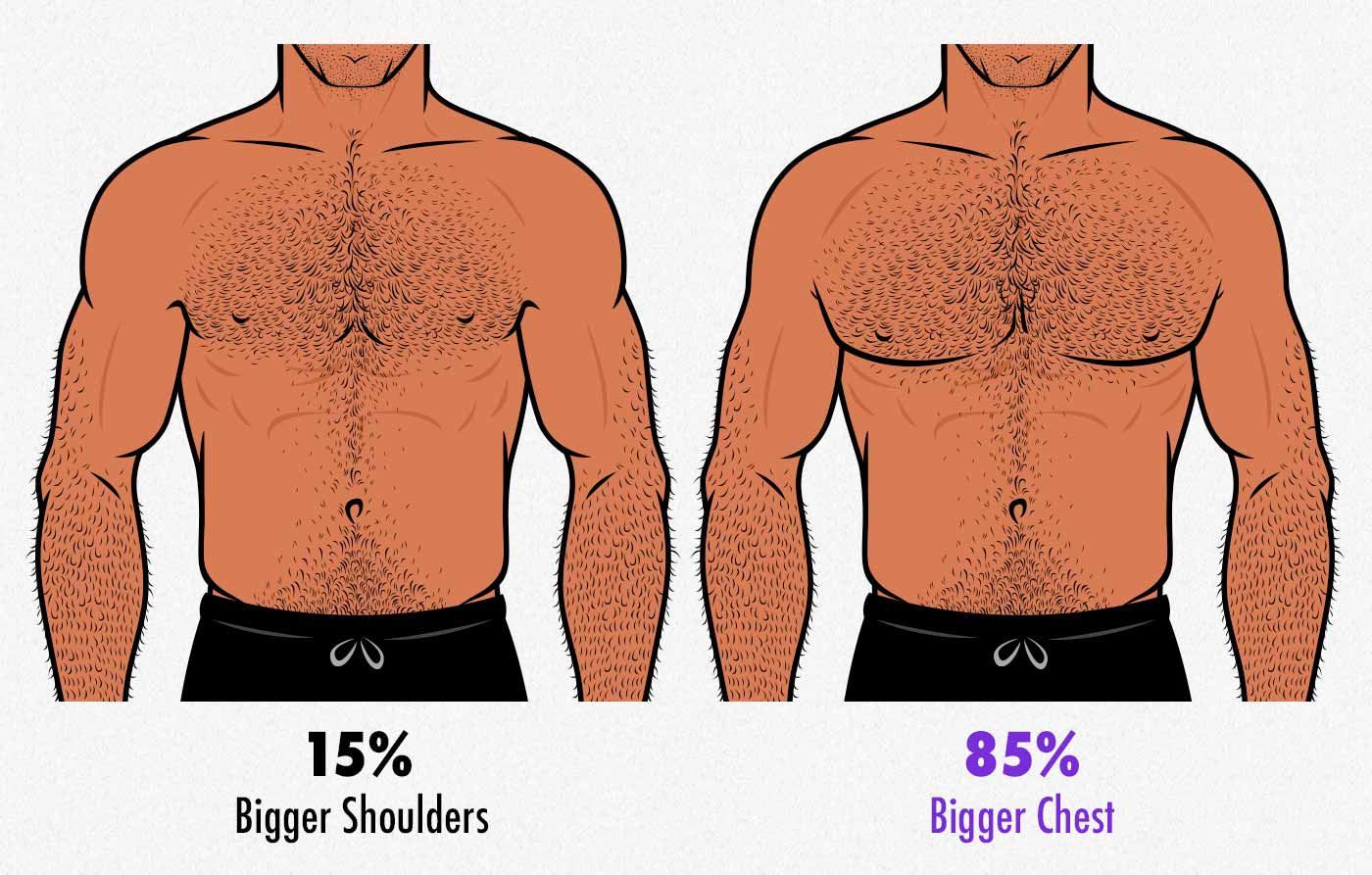 Survey results showing that gay men find men with bigger chests more attractive.