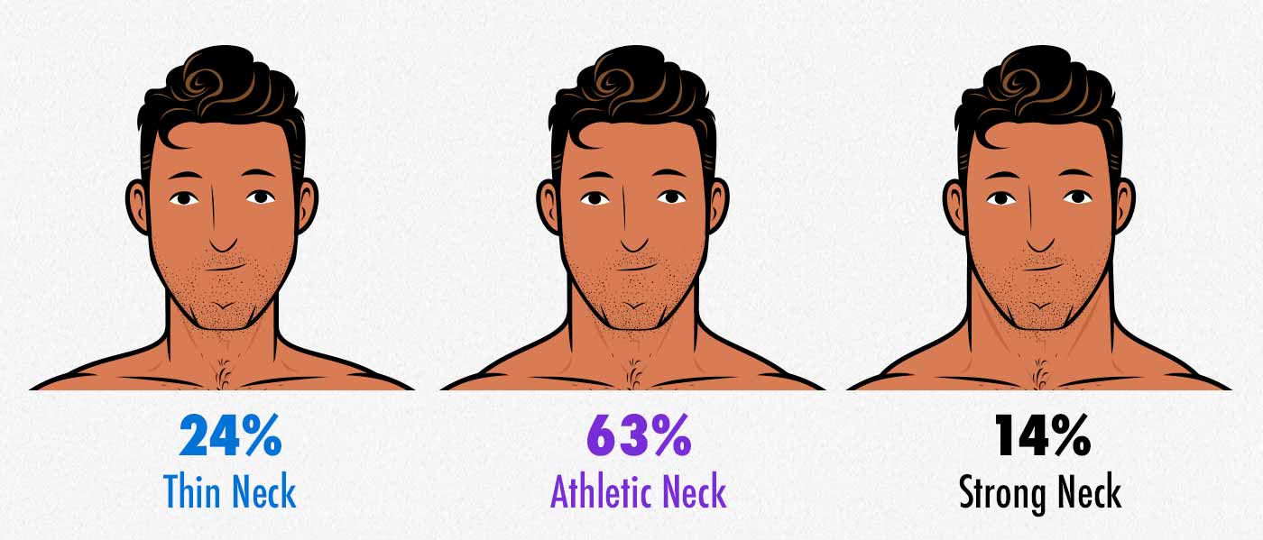 Survey results showing that gay men find thicker necks more attractive than thinner necks.