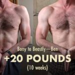Before and after photo showing Ben's weight-gain results.