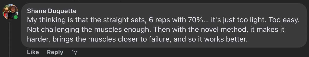 The 3/7 method isn't ideal for gaining muscle size or strength.