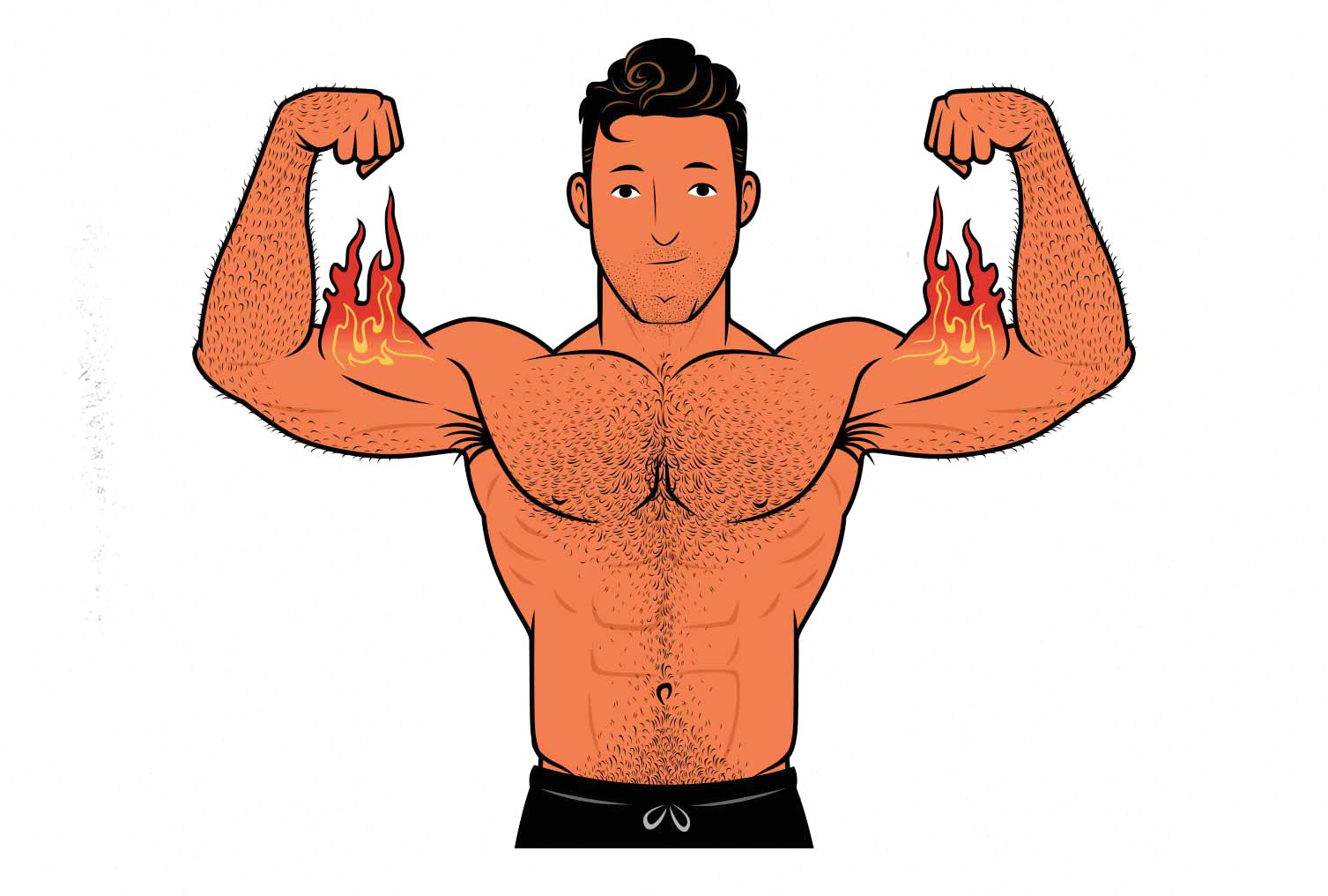 Illustration of a bodybuilder flexing his biceps.