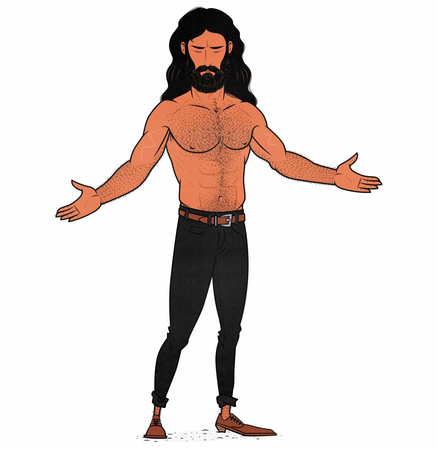 Illustration showing the ideal body proportions for an aesthetic Hollywood Physique