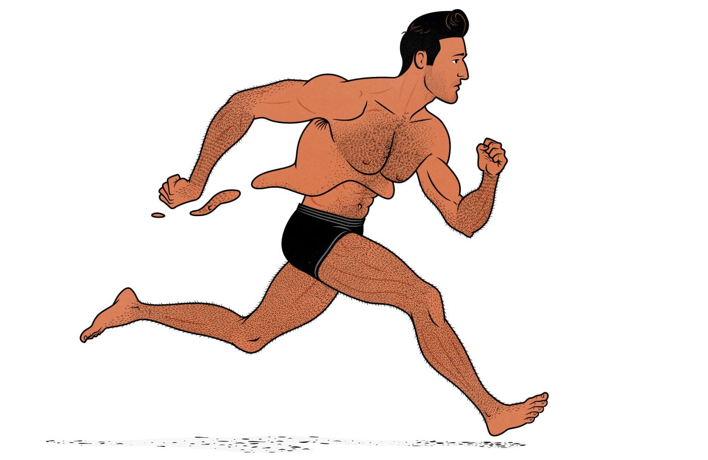 Illustration of a man running to lose fat.