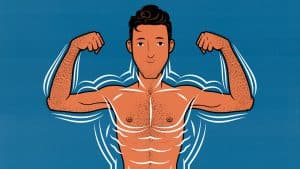 Illustration of a natural skinny guy building muscle as fast as he can.