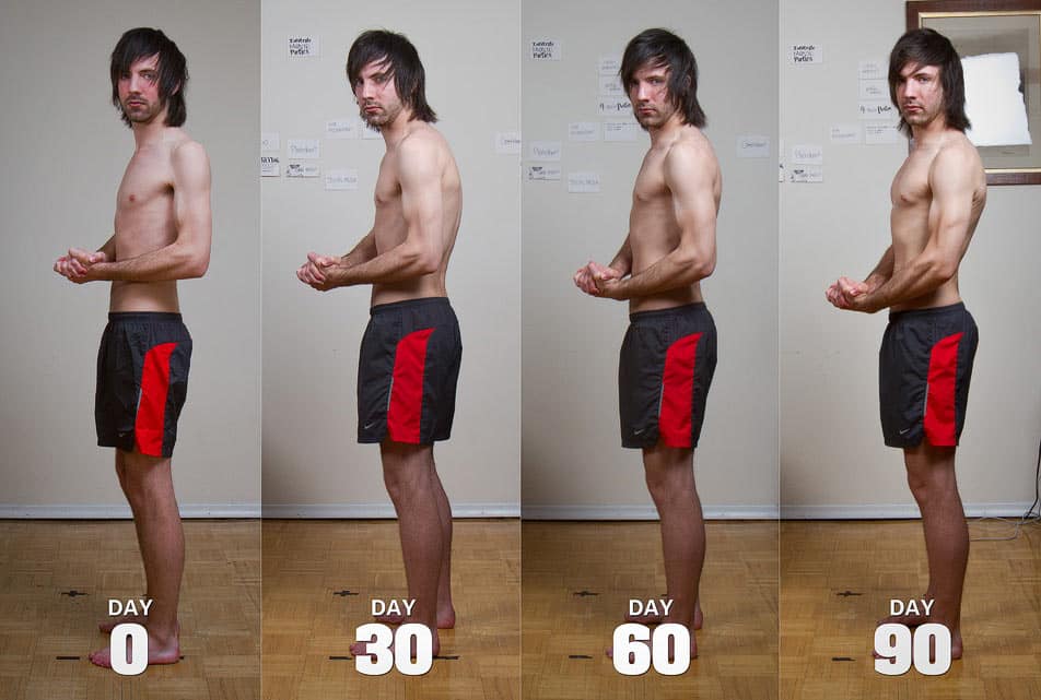 Before and after photos of Jared's results from supplementing with creatine.