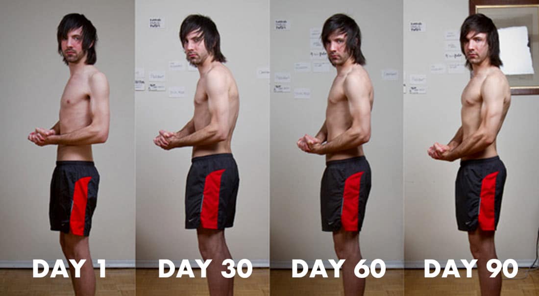 Before and after photos of Jared's results from supplementing with creatine.