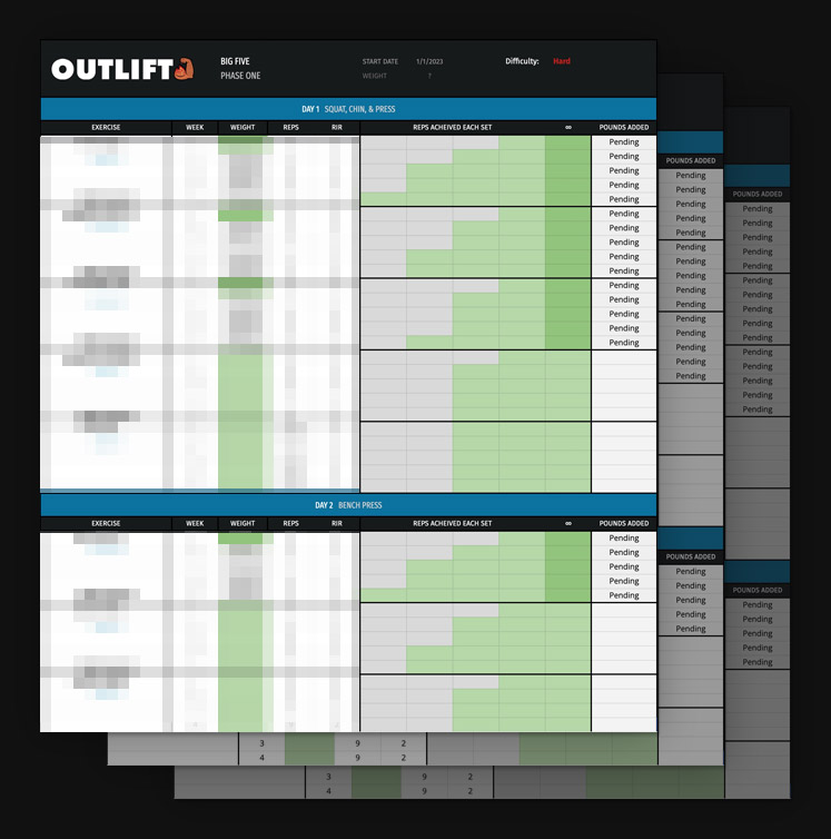 Intermediate workout online split