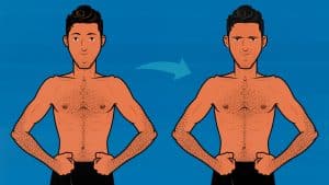 Illustration of a skinny guy trying to build muscle but failing to gain weight, even though he's eating in a calorie surplus.