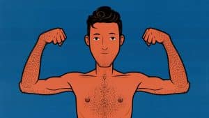 Illustration of a skinny person flexing his muscles.