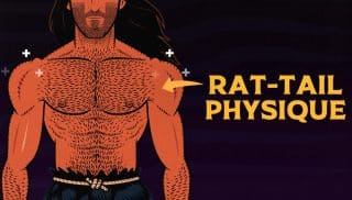 lllustration of a man with exceptionally broad shoulders and big side delts, giving him an exaggerated v-taper.