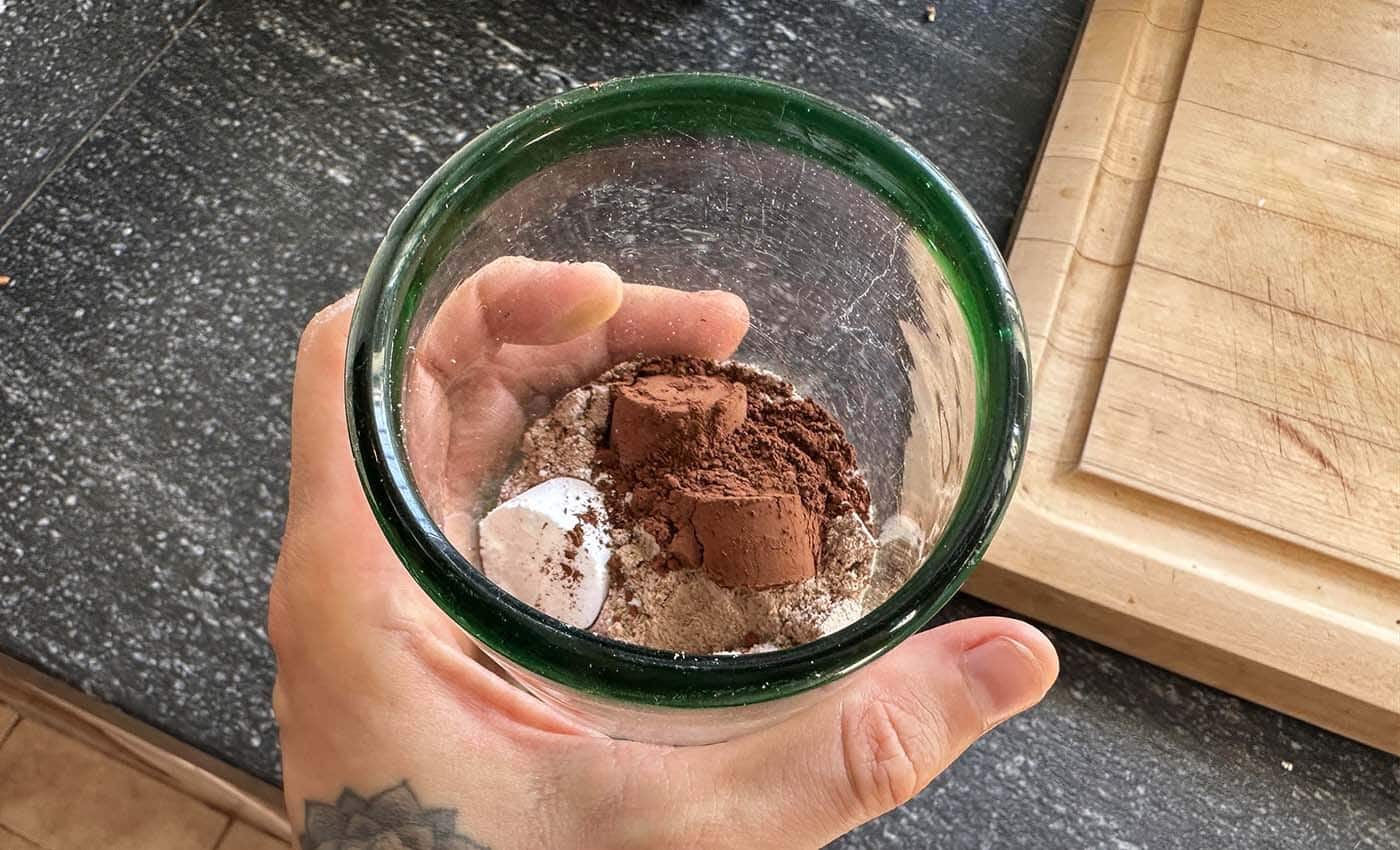 Photograph of the Bony to Beastly Protein Shake bulking breakfast recipe.