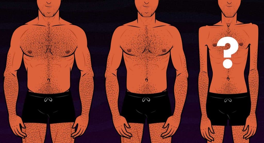 Illustration of a skinny guy ranked against a fit and athletic guy.