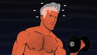 Illustration of a man losing his hair because of intermittent fasting.