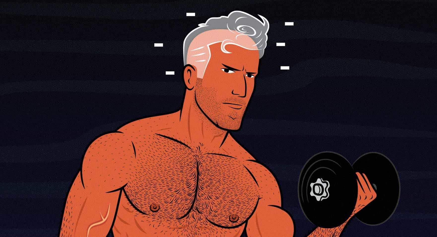 Illustration of a man losing his hair because of intermittent fasting.