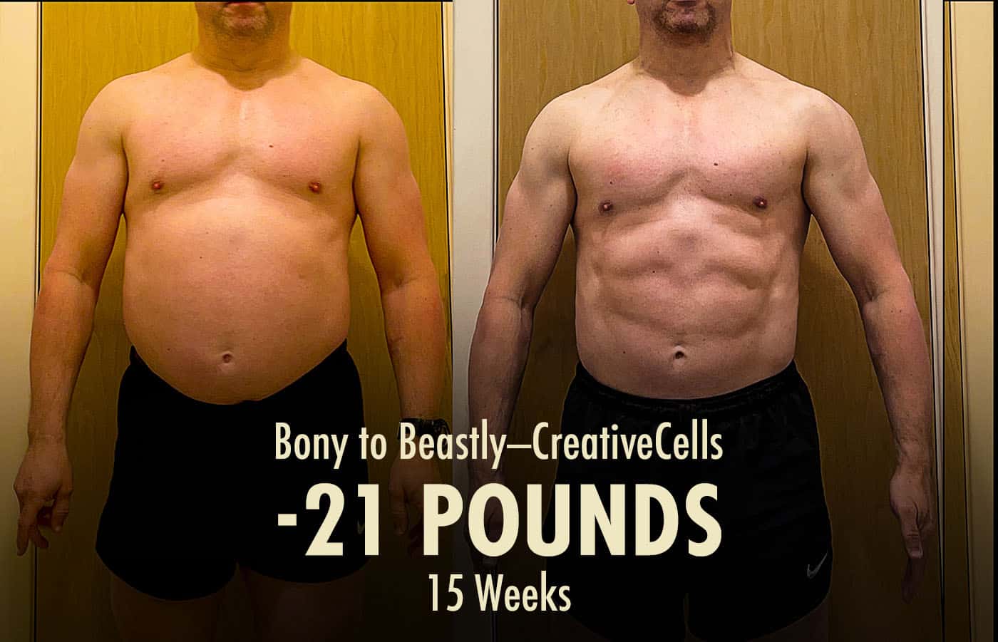 A Bony to Beastly member losing 20 pounds of fat in 3 months.