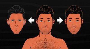 An image showing a man losing fat and getting Ozempic Face (or Death Face) versus looking chiselled and healthy.