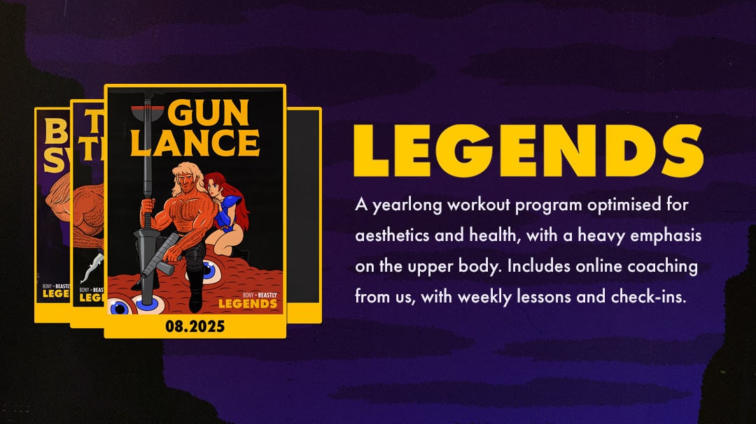 Illustration of the Bony to Beastly Gunlance Health and Aesthetics Program.